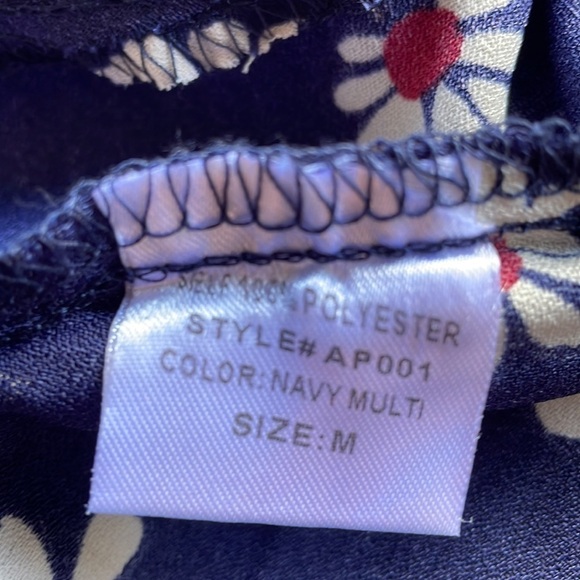 APL Jumpsuit Blue Floral Daisy Short Sleeve Bohemian Western Preppy New Medium - Picture 8 of 10